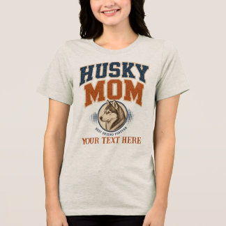 Husky Mom Varsity Personalized Tri-Blend Shirt