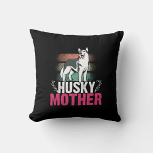 Husky Mother Love: Celebrating Loyalty and Bond Throw Pillow