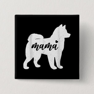 Husky Mothers Day Dog Paw Lover Gift 2 Inch Square Button