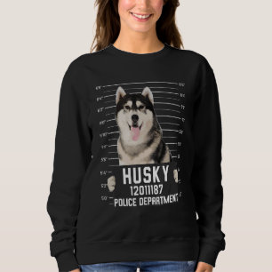Husky Mug Shot Criminal Dog Sweatshirt