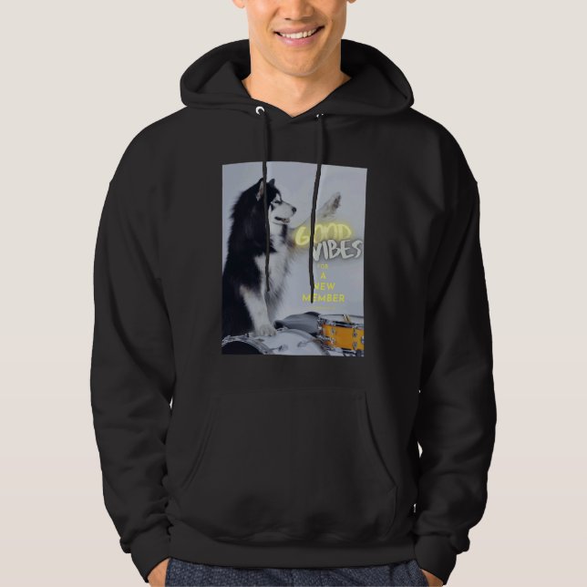 Husky On The Drums Hoodie (Front)