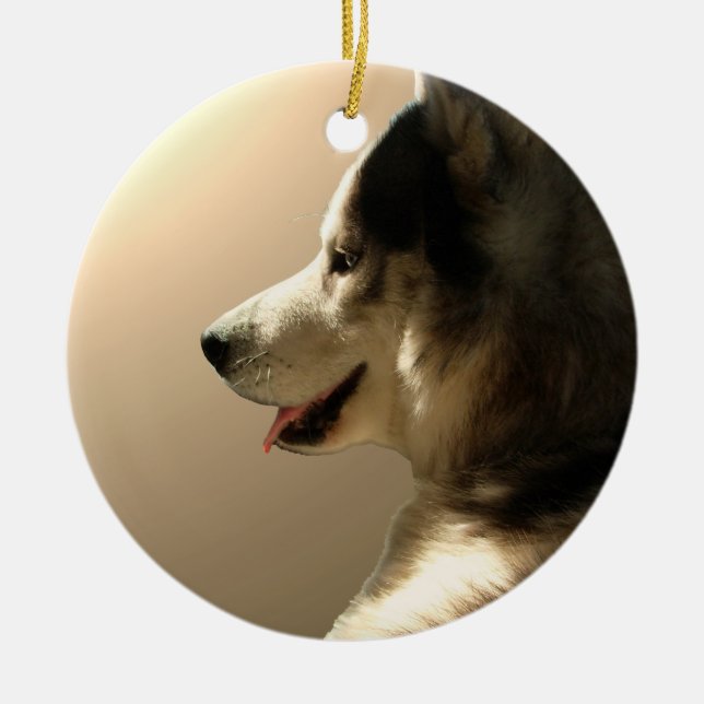 Husky Ornament Malamute Keepsake Dog Gifts (Front)