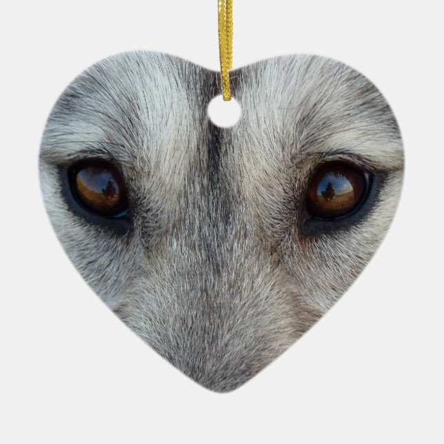 Husky Ornament Personalized Wolf Dog Decoration (Front)