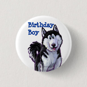 Husky Party Centre 1 Inch Round Button