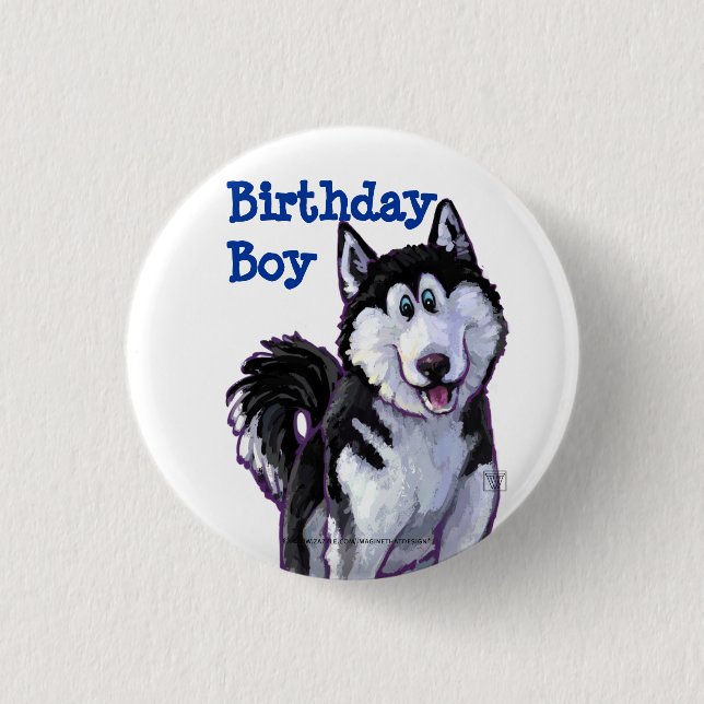 Husky Party Centre 1 Inch Round Button (Front)