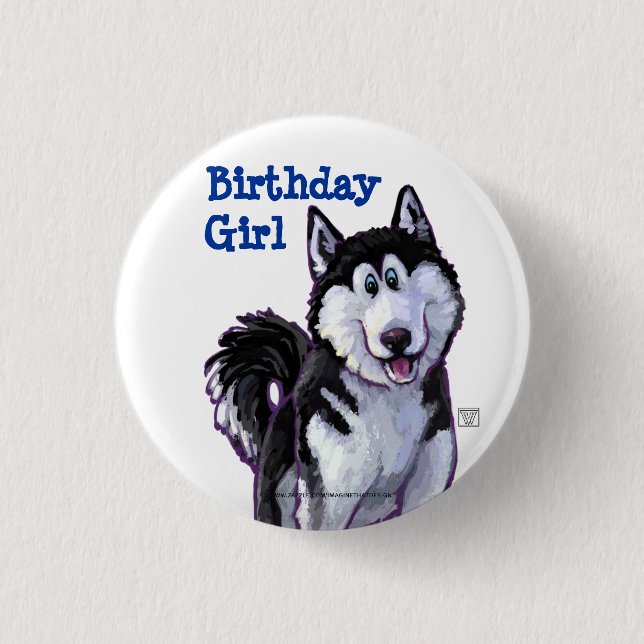 Husky Party Centre 1 Inch Round Button (Front)