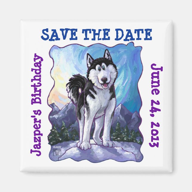 Husky Party Centre Magnet (Front)