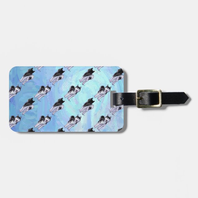 Husky Patterns Luggage Tag (Front Horizontal)
