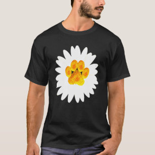 Husky Paw In Daisy Floral T-Shirt