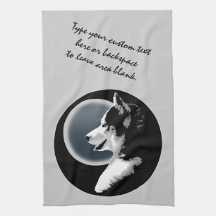 Husky Personalized Sled Dog Lover Tea Towels Gifts