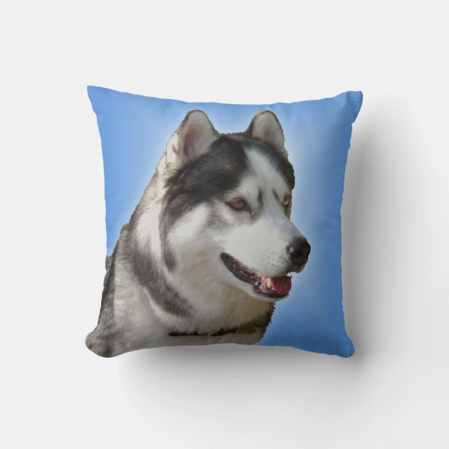 Husky Pillow Siberian Husky Malamute Pillows Gifts (Front)