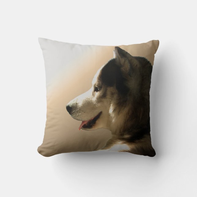 Husky Pillow Siberian Husky Malamute Pillows Gifts (Front)