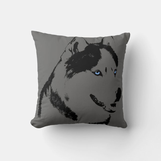 Husky Pillow Siberian Husky Pillows Malamute Gifts (Front)