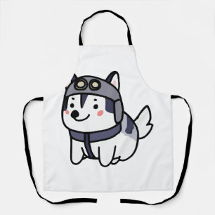 Husky Pilot Dog Lover Malamute Apron