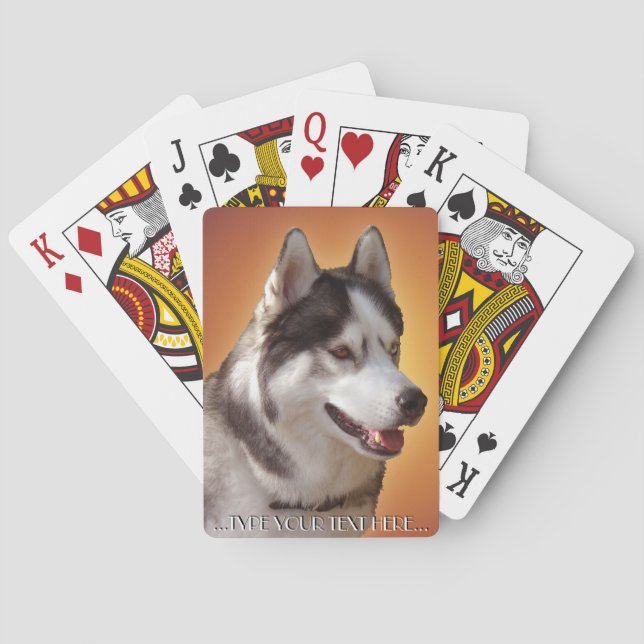Husky Playing Cards Personalize Sled Dog Cards (Back)