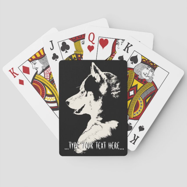 Husky Playing Cards Personalize Sled Dog Cards (Back)
