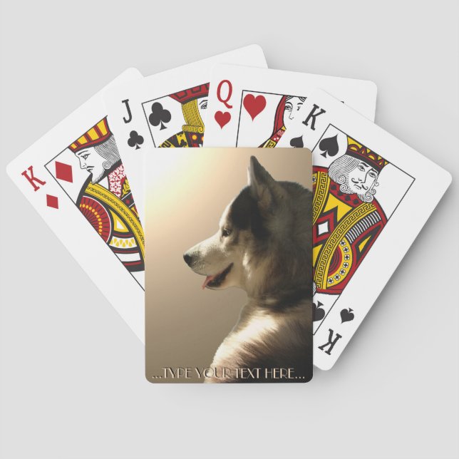 Husky Playing Cards Personalize Sled Dog Cards (Back)