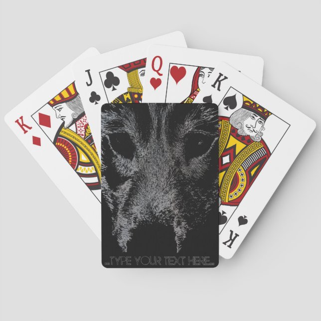 Husky Playing Cards Personalize Wolf Dog Cards (Back)