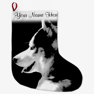 Husky Pup Christmas Stocking Custom Husky Stocking
