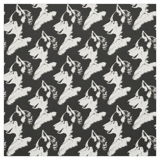 Husky Pup Fabric Siberian Husky Fabric Dog Pattern (Swatch)