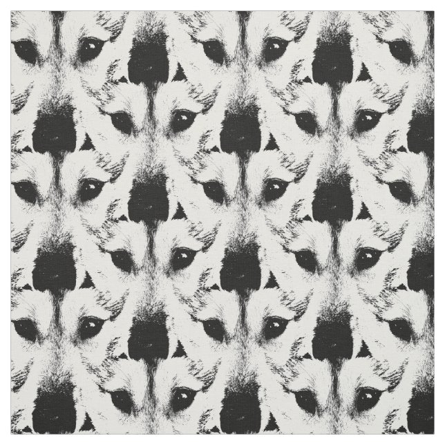 Husky Pup Fabric Siberian Husky Fabric Dog Pattern (Swatch)