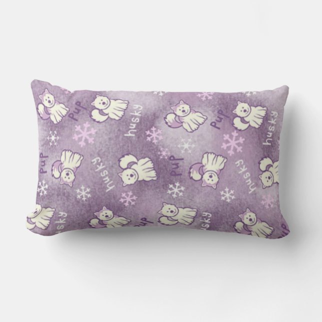 Husky pup lumbar pillow (Front)