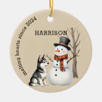 Husky Puppy Heart melting Custom Keepsake