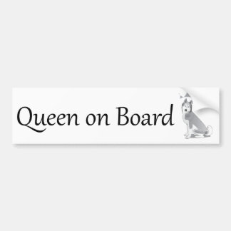 Husky Queen on Board Bumper Sticker