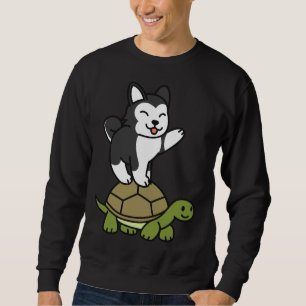 Husky Riding Tortoise Sweatshirt