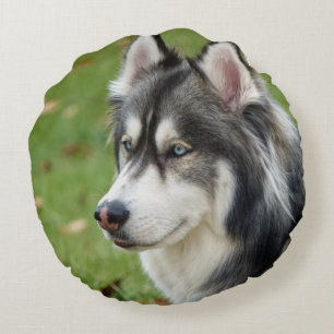 Husky Round Pillow