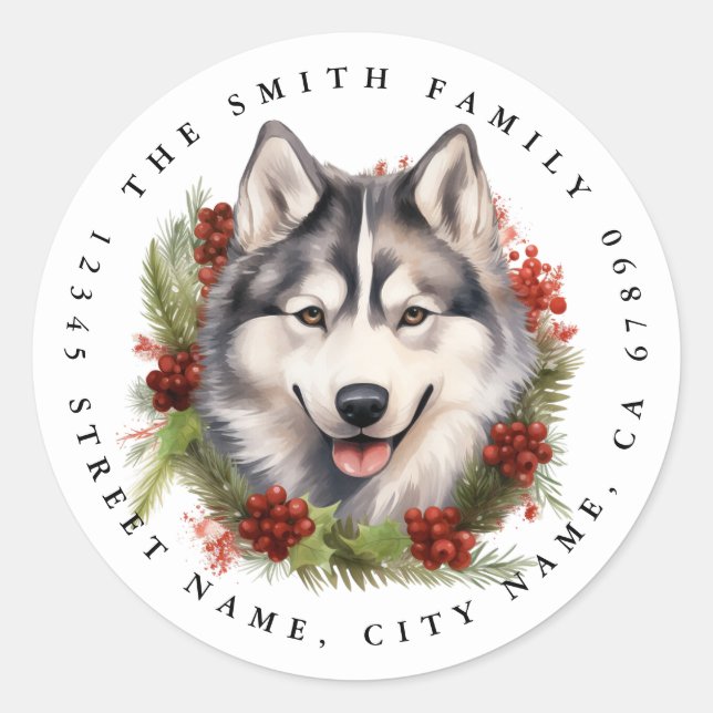 Husky Round Stickers (Front)