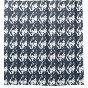 Husky Shower Curtain Husky Malamute Bath Decor