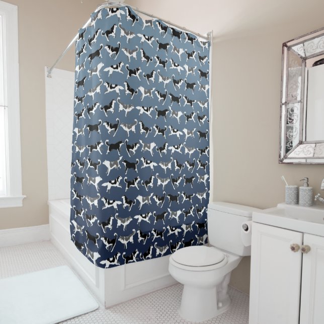 Husky Shower Curtain Husky Malamute Bath Decor (In Situ)