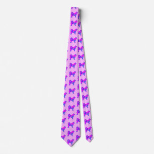 Husky Siberian Dog Lover Pink & Blue Tie
