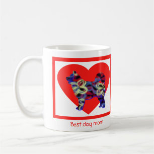 Husky Siberian Dog Silhouette Valentines Day Heart Coffee Mug