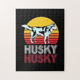 Husky Siberian Retro Vintage Jigsaw Puzzle