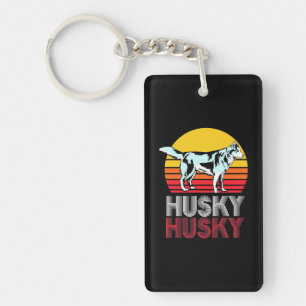 Husky Siberian Retro Vintage Keychain