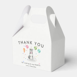 Husky Sibir Pawty Puppy Dog Birthday Thank You Favor Box