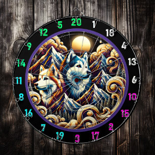 Husky Skyline Glow Wall Feature Dartboard