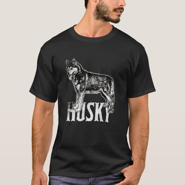 Husky Sled Dog T-Shirt (Front)
