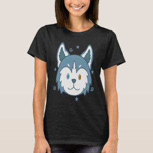 Husky sled Dog with colourful Eye Colours T-Shirt