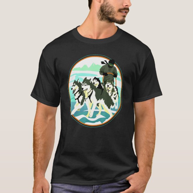 Husky Sledding And Mushing T-Shirt (Front)
