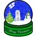 husky snow globe photo sculpture ornament<br><div class="desc">cute holiday ornament</div>