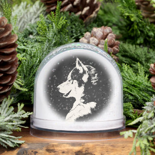 Husky Snowglobe Husky Puppy Customize Snowglobe