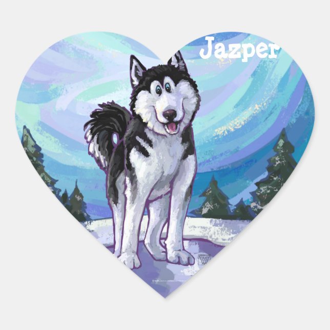 Husky Stationery Heart Sticker (Front)