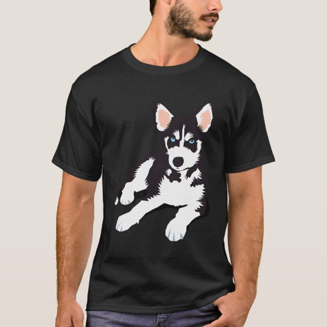 Husky Sticker      T-Shirt (Front)
