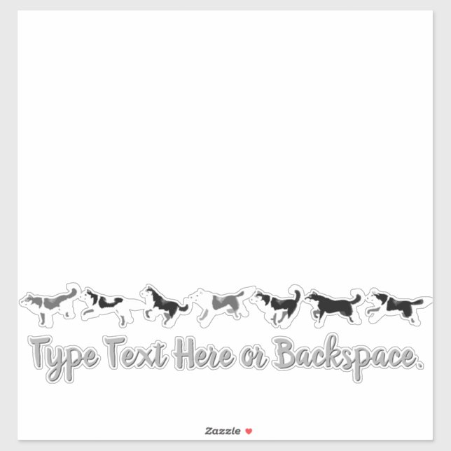 Husky Stickers Personalized Husky Sled Team Decals (Sheet)
