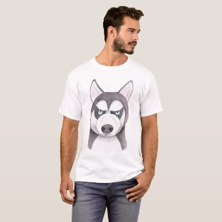 Husky T-shirt Funny Husky Face thinking Husky Dog