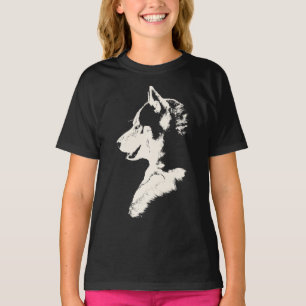 Husky T-Shirt Kid's Dog Art Tee Shirts Husky Gifts