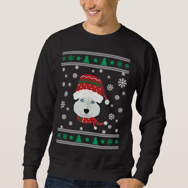 Husky  Ugly Christmas Sweatshirt (Front)
